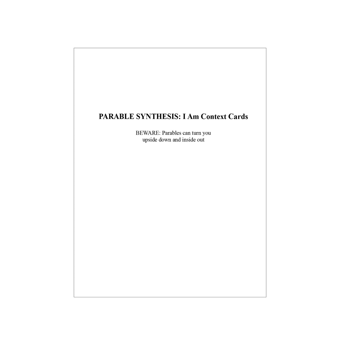 Parable Synthesis