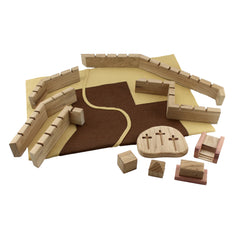 Jesus and Jerusalem Walls and Structures with Underlay Map